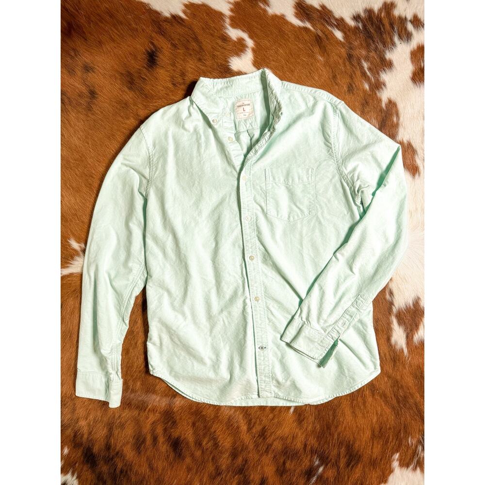Gap Modern Oxford Mint Green Button Down Shirt Men’s Large Preppy Coastal